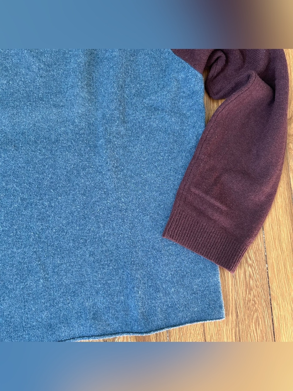 J Crew Sweater Mens Large Lambswool Crewneck Raglan Knit Pullover Color Block - Picture 3 of 6